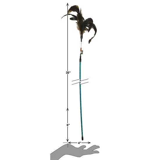 PETSPORT Kitty Feather Wand 30" Asst.
