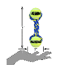 PETSPORT Mini Tug Max 7" Rope w/ Two 1.8" Tufff Balls