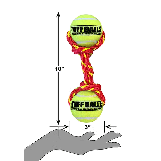 PETSPORT Tug Max 9" Rope w/Two 2.5" Tuff Balls