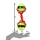 PETSPORT Tug Max 9" Rope w/Two 2.5" Tuff Balls