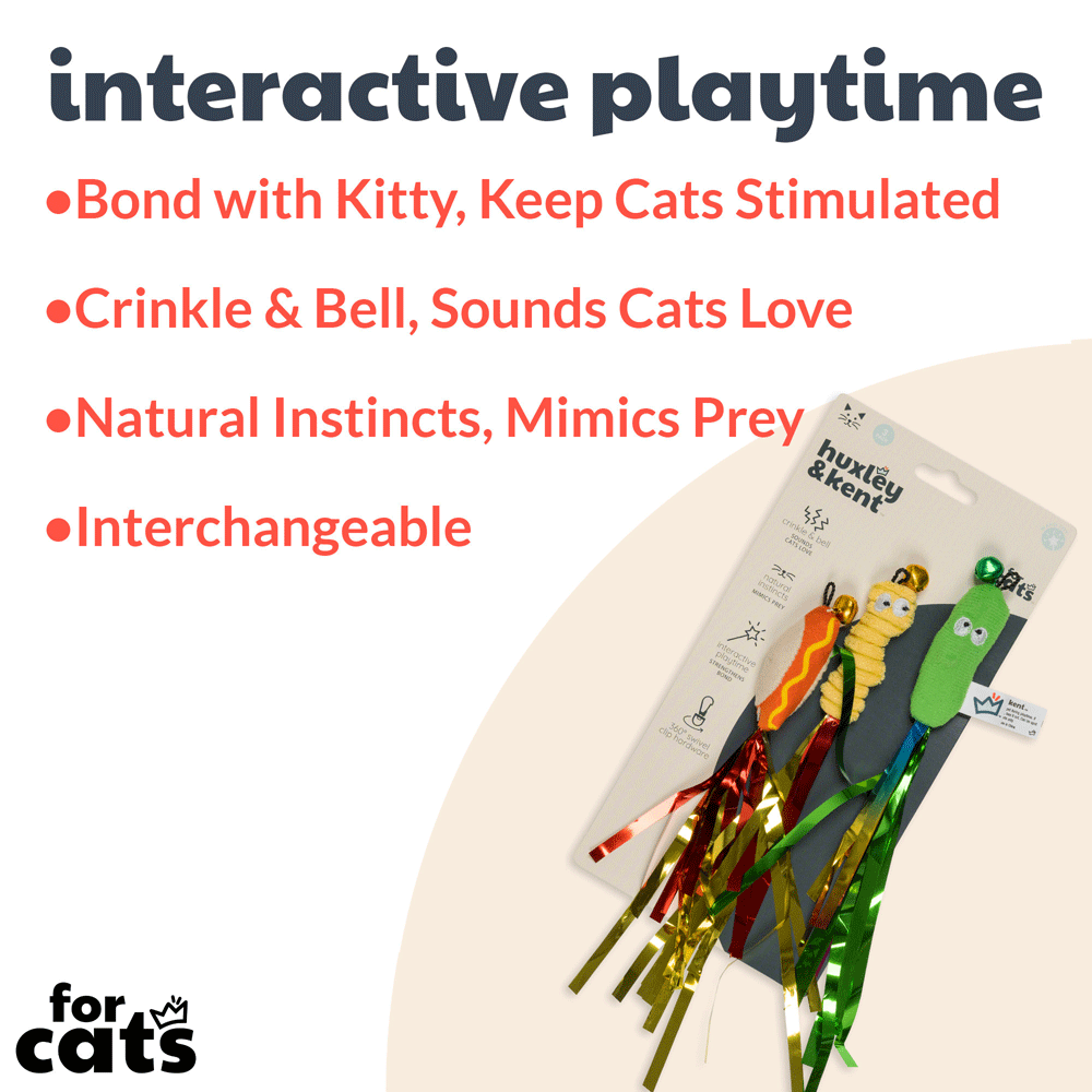 HUXLEY & KENT Cat Wand Refill 3pk Snacky Teasers