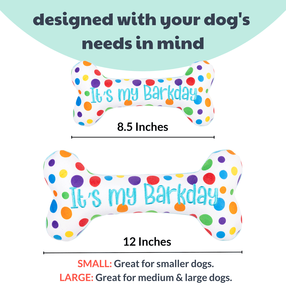 HUXLEY & KENT Dog Power Plush It's My Barkday Bone L