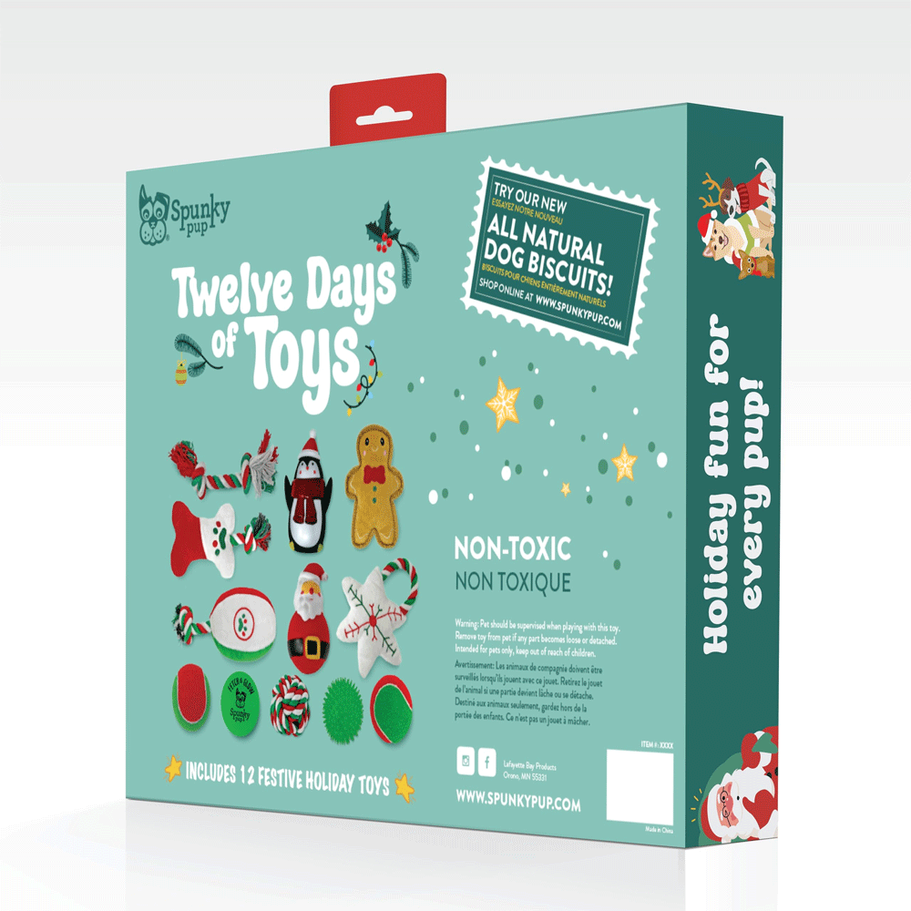 SPUNKY PUP Holiday 12 Days Of Toys Advent Calendar