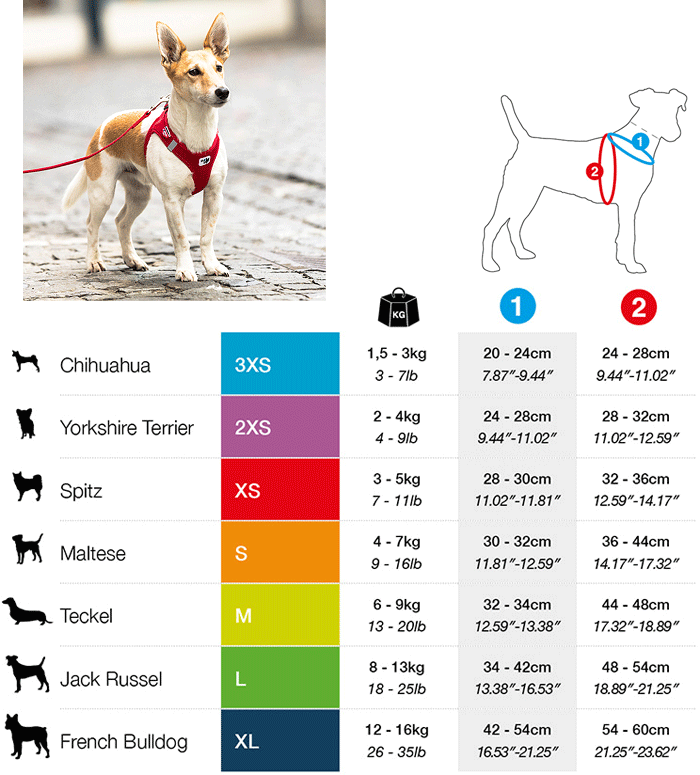 CURLI Vest Harness Red 2XS