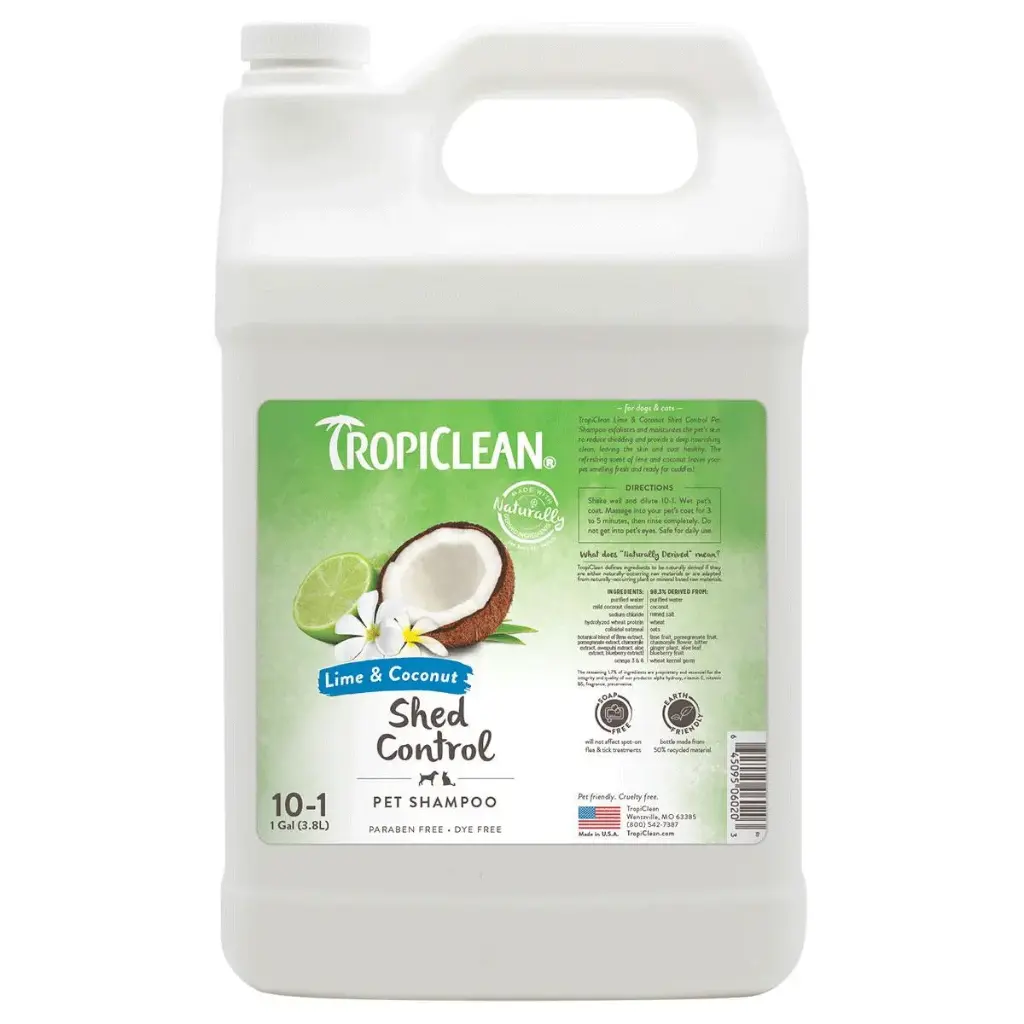 TROPICLEAN DeShedding Lime & Coconut Shampoo - Gallon