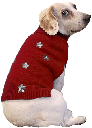 *FASHION PET Sequin Stars Sweater XS Red