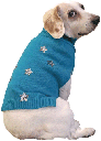*FASHION PET Sequin Stars Sweater XS Teal