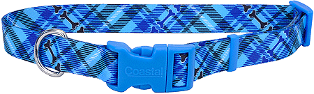 PET ATTIRE Styles Adjustable Collar 18-26x1 Plaid Bones