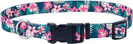 PET ATTIRE Styles Adjustable Collar 10-14x5/8 Tropical Flower