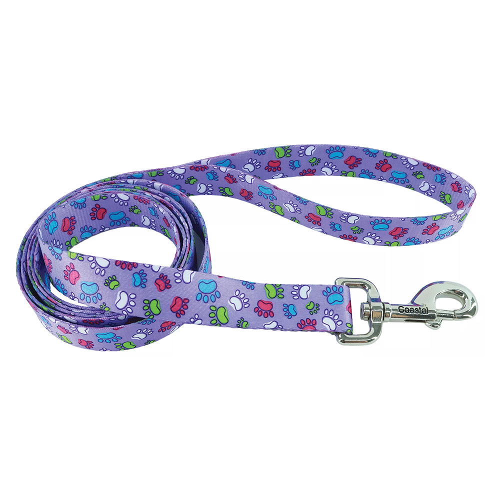 *PET ATTIRE Styles Dog Leash 6'x5/8 Purple Special Paws