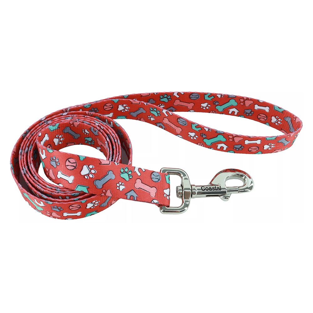 PET ATTIRE Styles Dog Leash 6'x1 Red Bone