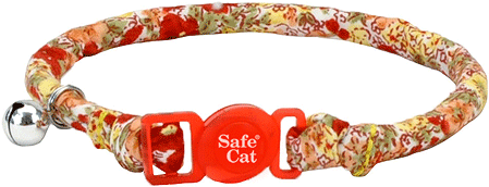 *COASTAL Safe Cat Round Fashion Collar 8-12x3/8 Red Floral