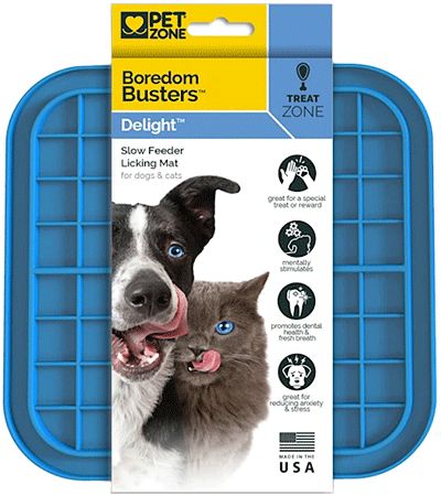 BOREDOM BUSTERS Slow Feeder Licking Mat Delight Blue
