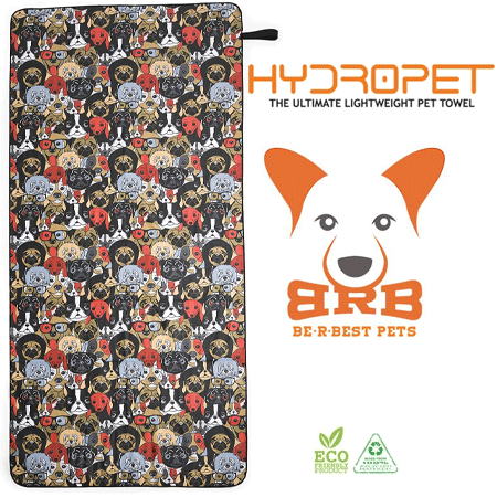 *BRBPETS HydroPET Hair & Dirt Resistant Towel - Dog Pattern L