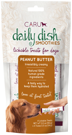 CARU Daily Dish Smoothies Lickable Treats for Dogs Peanut Butter 2oz