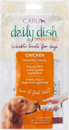 CARU Daily Dish Smoothies Lickable Treats for Dogs Chicken 2oz