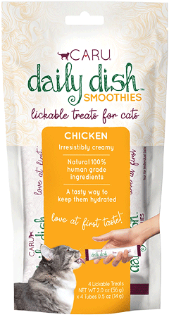 CARU Daily Dish Smoothies Lickable Treats for Cats Chicken 2oz