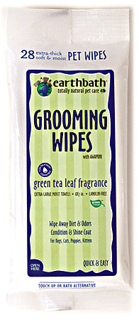 *EARTHBATH Grooming Wipes - Green Tea - 28ct Travel Pack