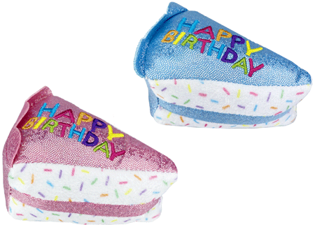 MULTIPET Birthday Cake Slice Cat Toy 3"