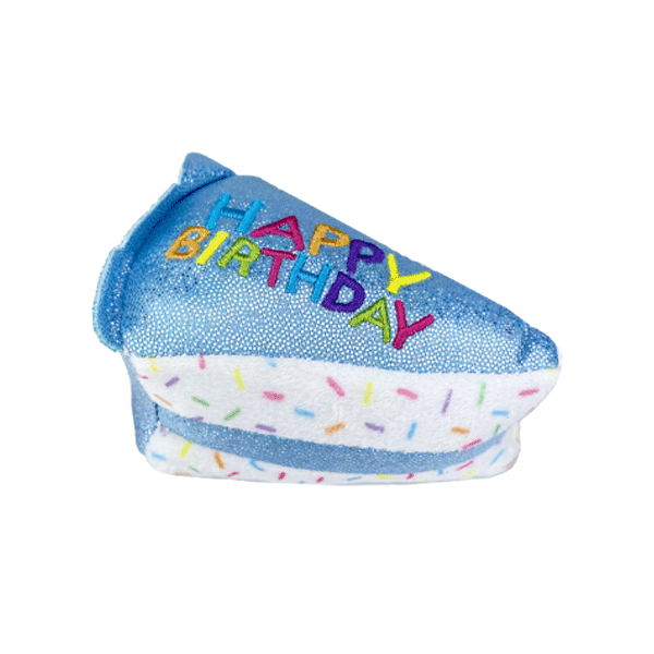 *MULTIPET Birthday Cake Slice Cat Toy 3" Blue