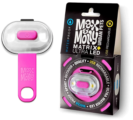 *MAX&MOLLY Ultra Bright LED Pet Light (Hangtag Pkg) Pink