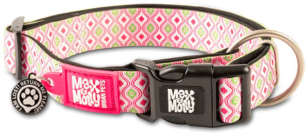 *MAX&MOLLY Smart ID Dog Collar Retro Pink S 11-18"