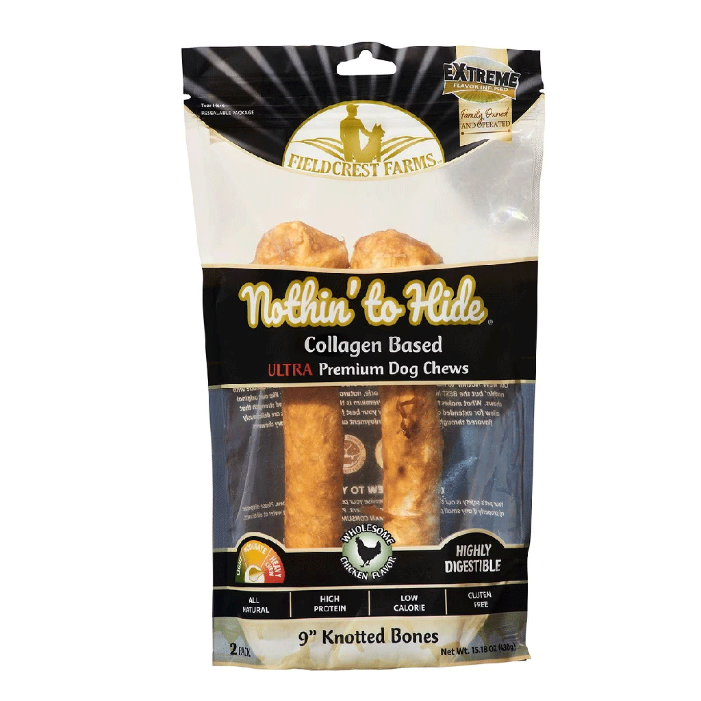 NOTHIN' TO HIDE Ultra Knotted Bone 9" Chicken 2pk