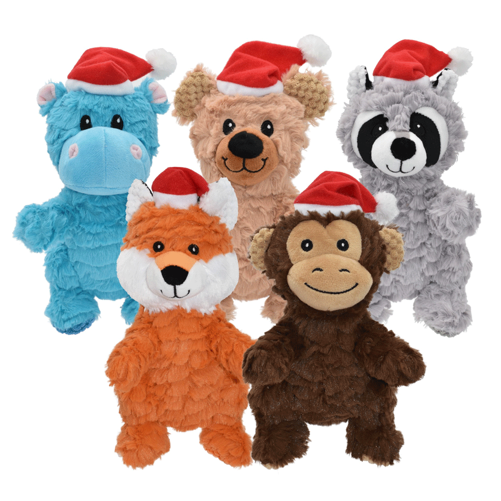 MULTIPET Holiday Wrinkleez w/Santa Hat 10"