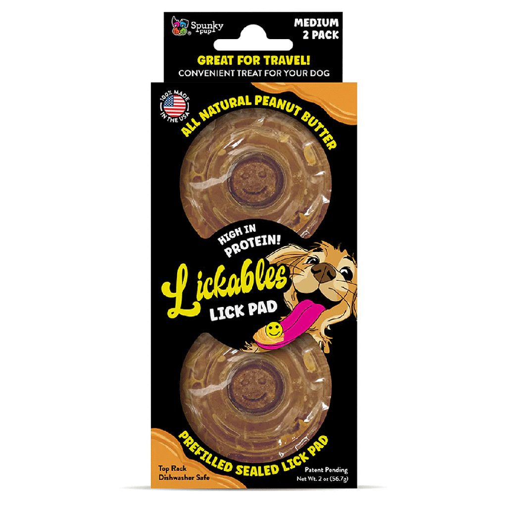 *SPUNKY PUP Lickables Peanut Butter Filled Lick Pad 2pk