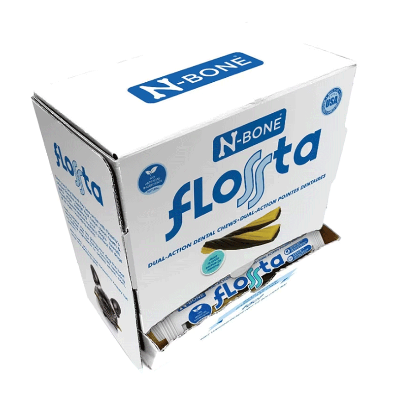 N-BONE FLOSSta Dental Chews Mint Display 16ct