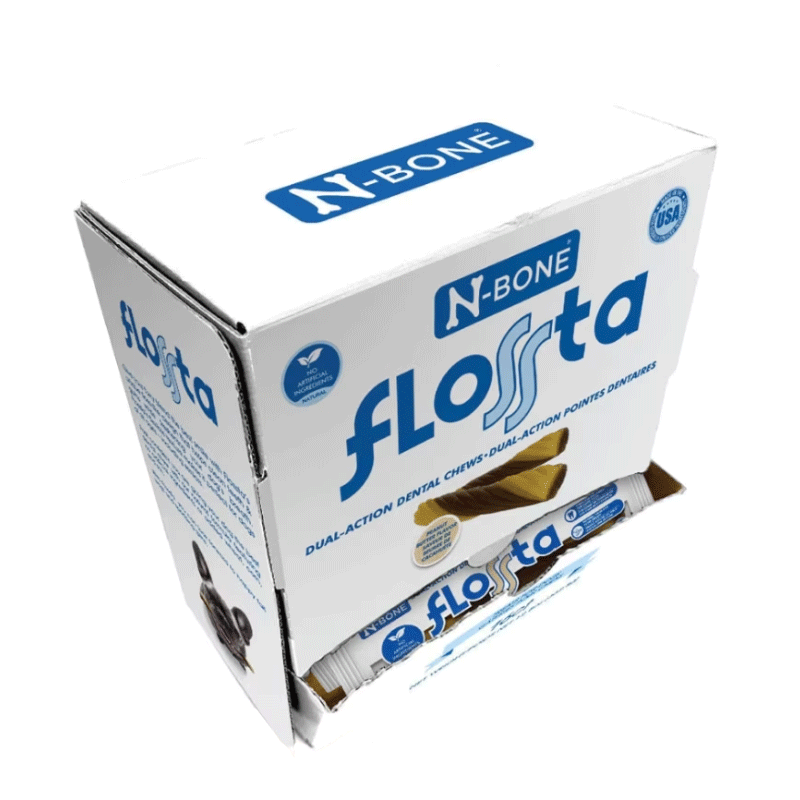 N-BONE FLOSSta Dental Chews Peanut Butter Display 16ct