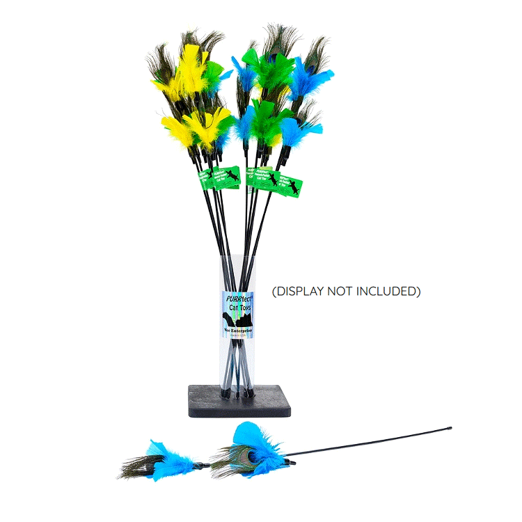 VEE ENTERPRISES PURRfect Peacock Feather Cat Toy 12ct