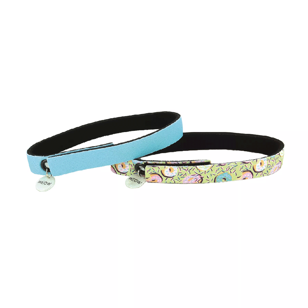 COASTAL ElastaCat FlexFit Cat Collar Donuts/Blue 2pk