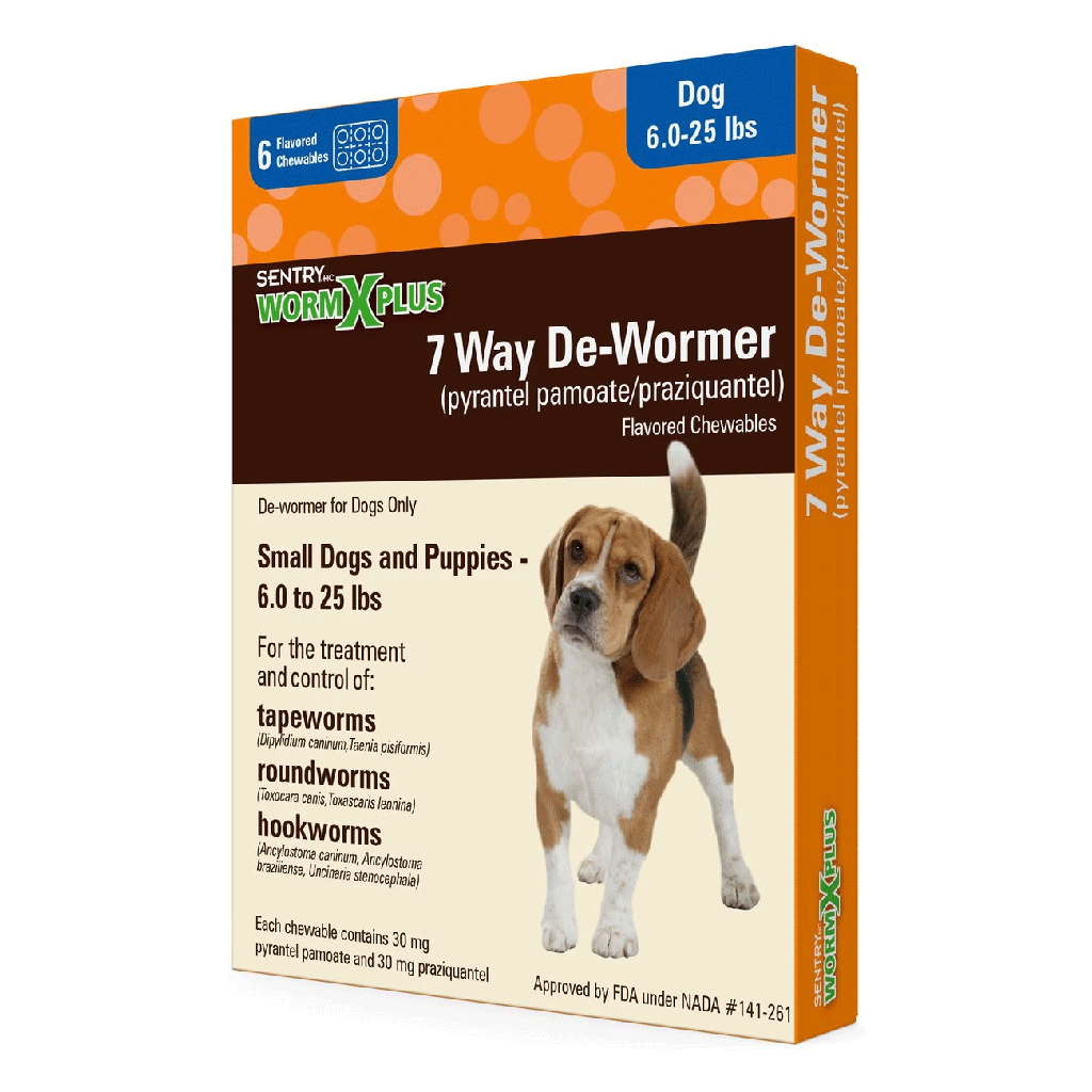 SENTRYHC 7 Way De-Wormer Small Dog 6ct