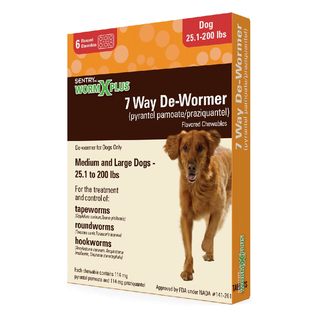 SENTRYHC 7 Way De-Wormer Large Dog 6ct