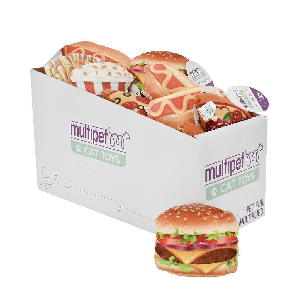 MULTIPET Snack Food Cat Toys Display 25pc