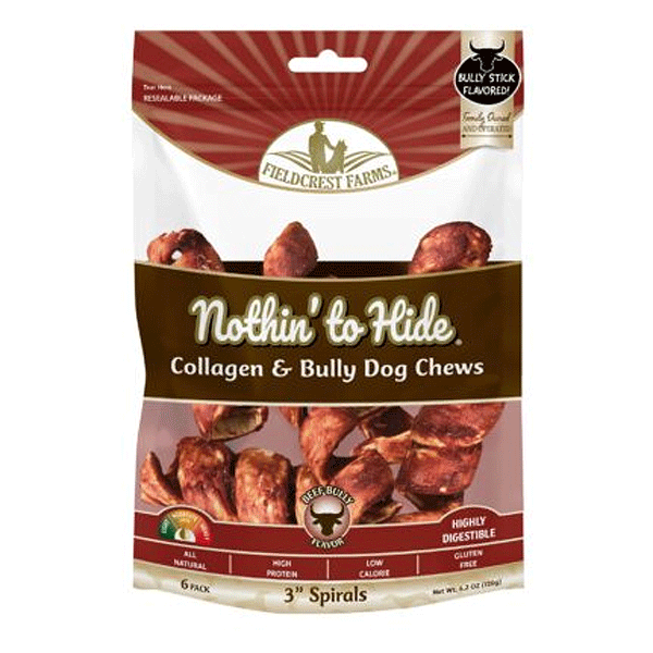 FIELDCREST FARMS Nothin' To Hide Bully Spirals 3" 6pk