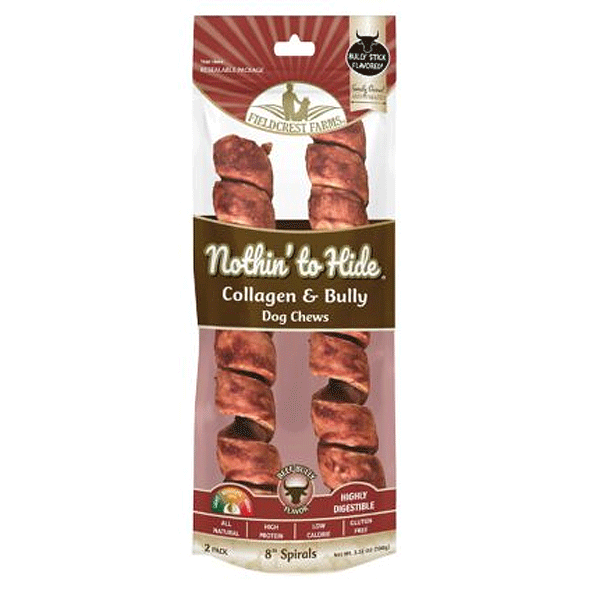 FIELDCREST FARMS Nothin' To Hide Bully Spirals 8" 2pk
