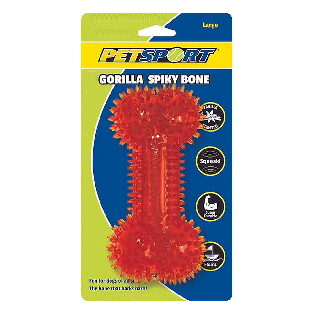 PETSPORT Large Gorilla Spiky Bone 8"