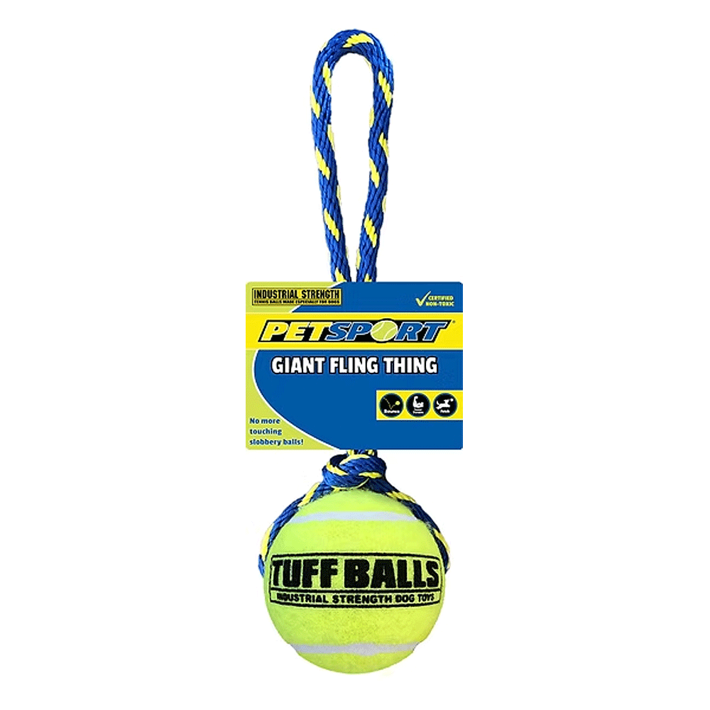 PETSPORT Giant Fling Thing 14" Rope w/4" Tuff Ball