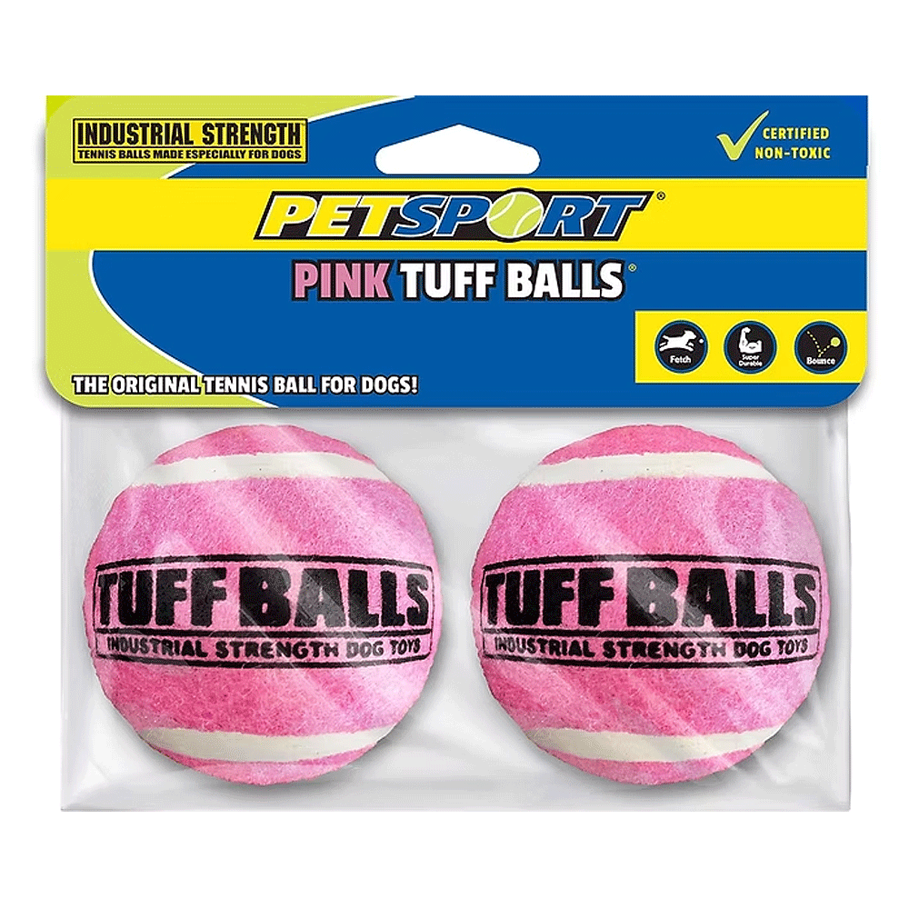 PETSPORT Pink Tuff Balls 2.5" 2pk
