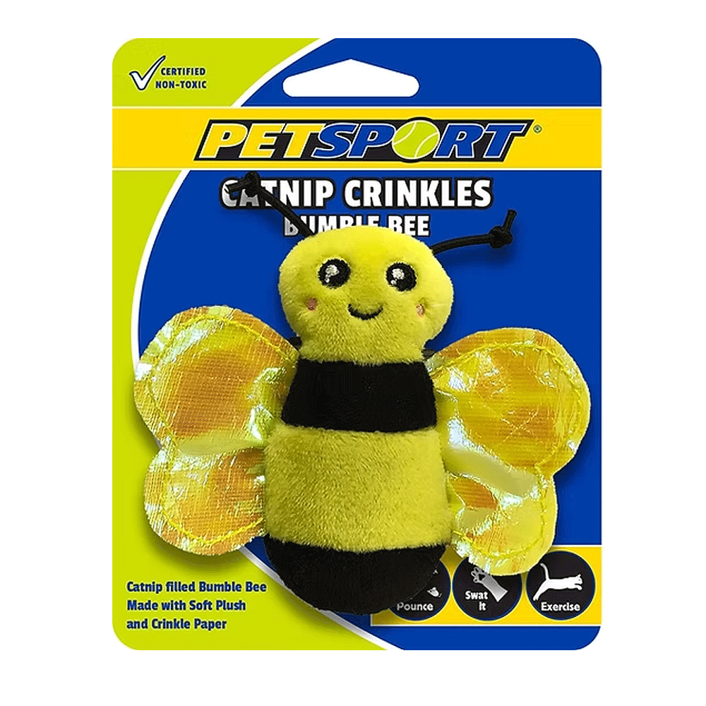PETSPORT Catnip Crinkles - Bumble Bee 4.5"