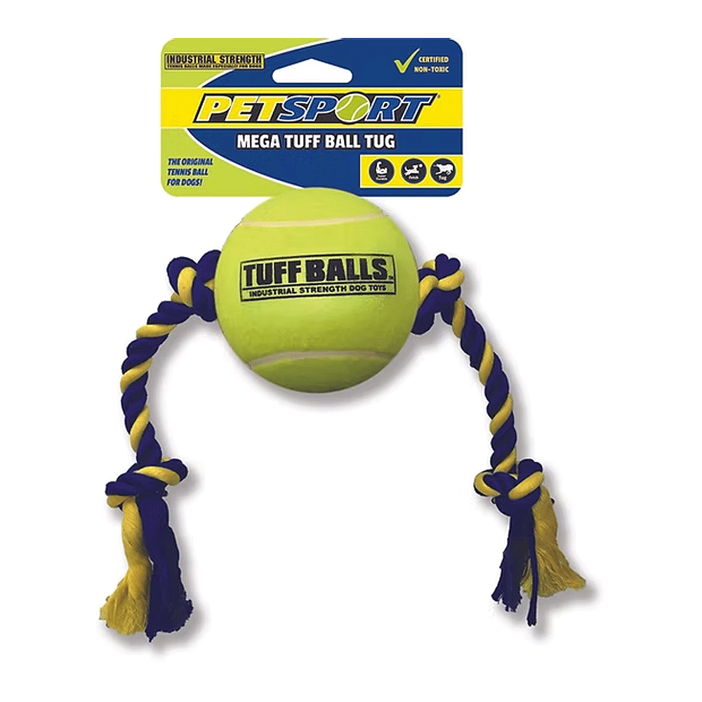 PETSPORT Mega Tuff Ball Tug 29" Rope w/ 6" Ball