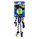PETSPORT Twisted Chews Medium Braided Cotton Rope Rasta Man w/Tuff Ball 18"