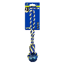 PETSPORT Twisted Chews-Medium Braided Cotton Rope Tug w/ TPR Ball 14"