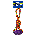PETSPORT Kaleidoscope Tuff Tug with TPR Football 15"