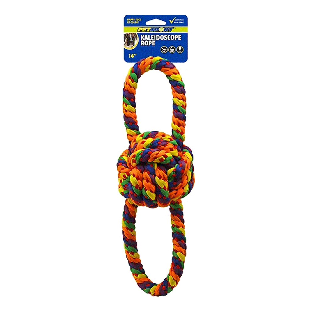 PETSPORT Kaleidoscope Double Handle Knot Ball 14"