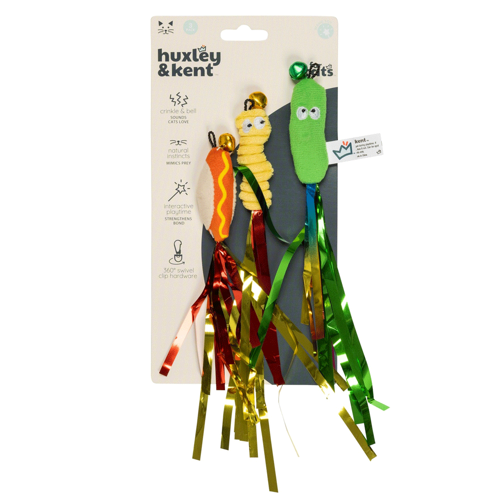 HUXLEY & KENT Cat Wand Refill 3pk Snacky Teasers