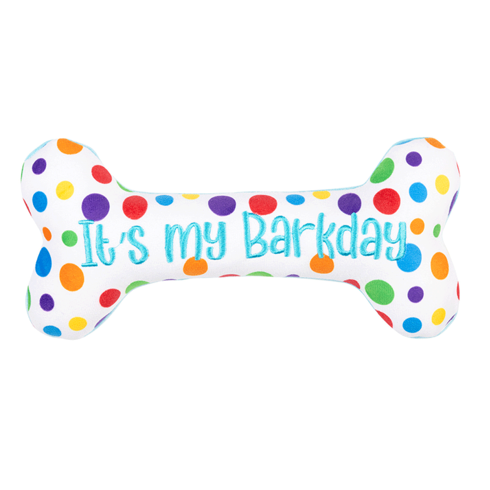HUXLEY & KENT Dog Power Plush It's My Barkday Bone L