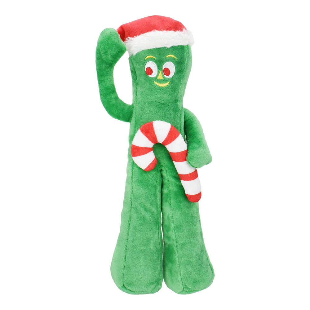 MULTIPET Holiday Gumby w/Santa Hat/Candy Cane 11.5"